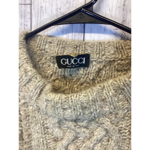 Vintage Authentic Gucci made in Italy wool blend Chunky Knit Sweater in beige - Picture 2 of 5